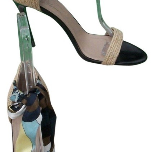 Donald Pliner Neutral Black Multi Couture Silk Fabric Ankle Tie Shoe $315 NWT - Picture 6 of 6